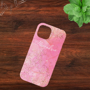 Funda Para iPhone 15 Purpurinoso de color de agua rosa Guay Moderno