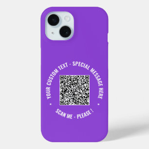 Funda Para iPhone 15 QR Código Escaneo Personalizado Texto estuche para