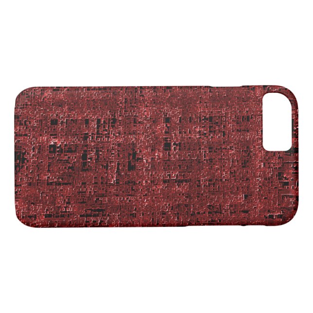 Funda De Case-Mate Para iPhone Quadrados pequenos vermelho sobreposto encharcados (Reverso (horizontal))