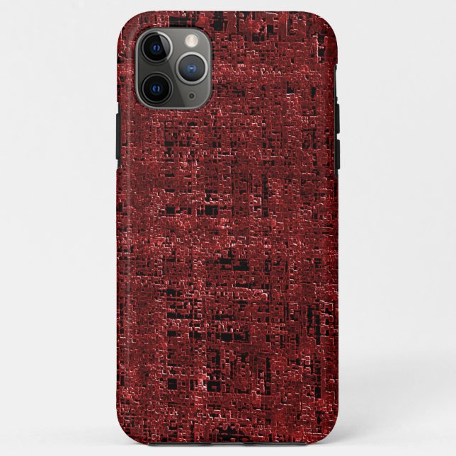 Funda De Case-Mate Para iPhone Quadrados pequenos vermelho sobreposto encharcados (Reverso)