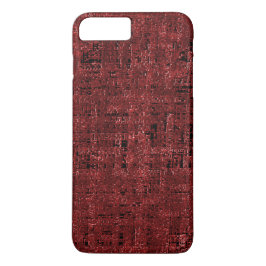 Funda Para iPhone 8 Plus/7 Plus Quadrados pequenos vermelho sobreposto encharcados