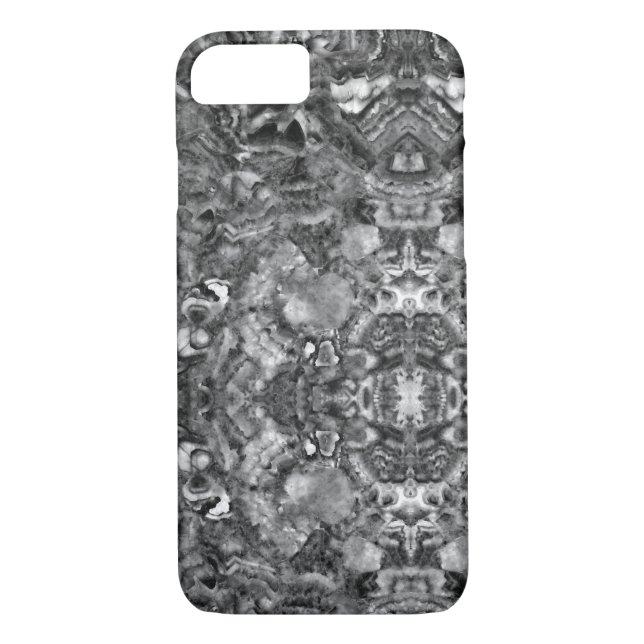 Funda De Case-Mate Para iPhone Quartz humeante gris, patrón gris blanco negro (Reverso)