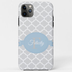 Funda Para iPhone 11 Pro Max Quatrefoil azul cielo personalizado