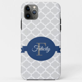 Funda Para iPhone 11 Pro Max Quatrefoil azul personalizado
