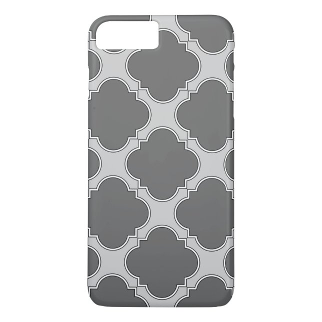 Funda De Case-Mate Para iPhone Quatrefoil en tonos grises (Reverso)
