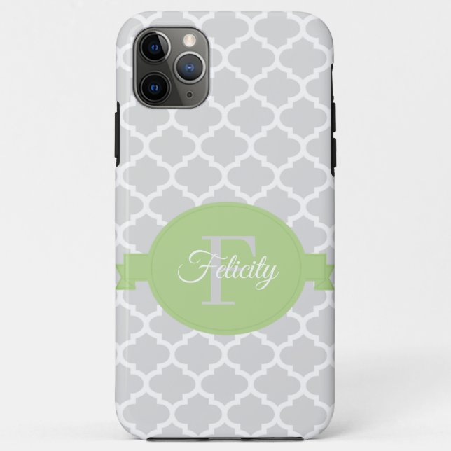 Funda De Case-Mate Para iPhone Quatrefoil verde personalizado (Reverso)