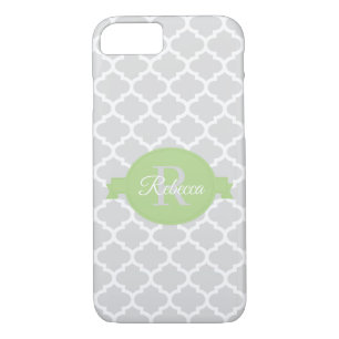 Funda Para iPhone 8/7 Quatrefoil verde personalizado