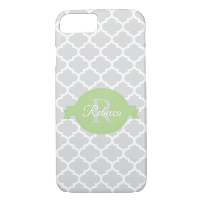 Funda De Case-Mate Para iPhone Quatrefoil verde personalizado (Reverso)