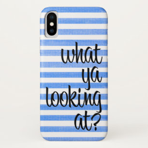 Funda Para iPhone X ¿Qué estás mirando al Funda de iPhone X a rayas?