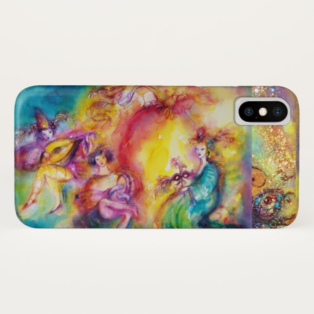 Funda De Case-Mate Para iPhone QUEMANDO EL CARNAVAL / Danza veneciana de mascarad (Reverso (horizontal))