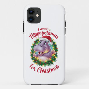 Funda Para iPhone 11 Quiero Hipopótamo Para Navidades Xmas Hippo