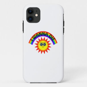 Funda Para iPhone 11 Quiero Morir - Sol Sonriente Arcoíris