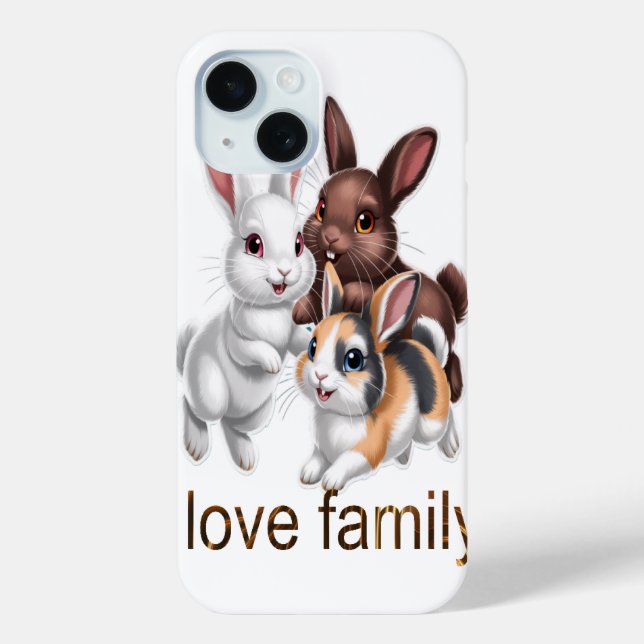 Funda De Case-Mate Para iPhone Rabbit family  (Reverso )