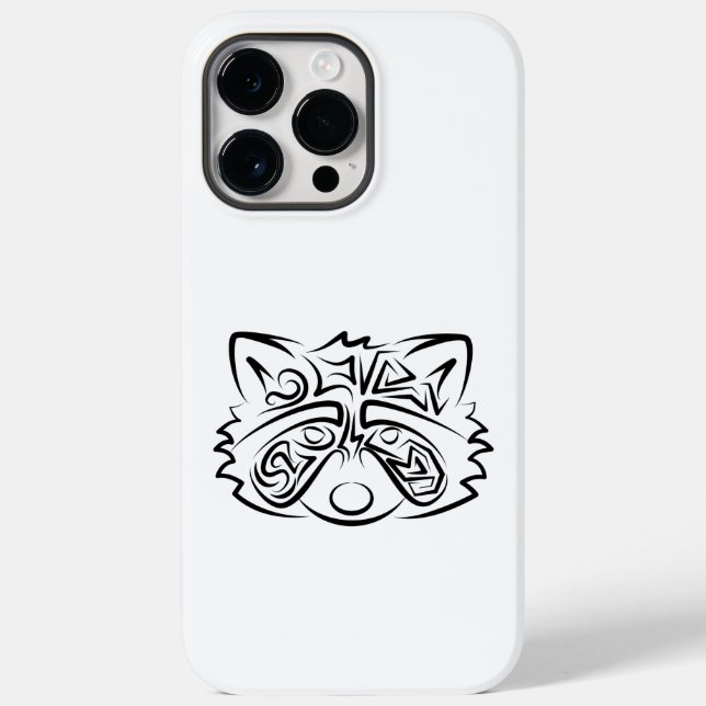Funda De Case-Mate Para iPhone Racco tribal blanco y negro (Reverso )