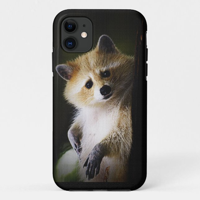 Funda De Case-Mate Para iPhone Raccoon blanco animal de la especie Wildlife Cute (Reverso)