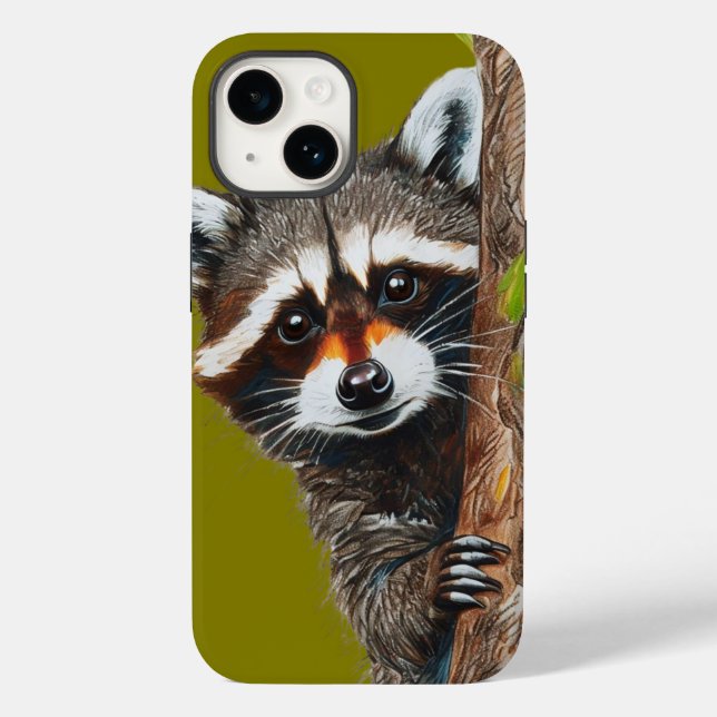 Funda De Case-Mate Para iPhone Raccoon Staring del Funda Tree iPhone 14 (Reverso )