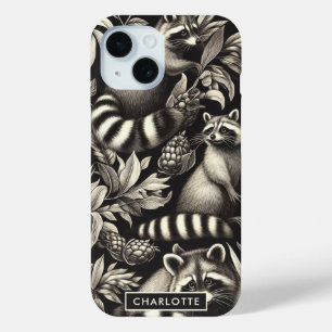 Funda Para iPhone 15 Racoon de cosecha corta sin soldadura