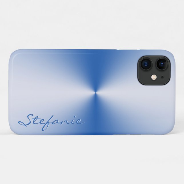 Funda De Case-Mate Para iPhone Radial metálica azul (Reverso (horizontal))
