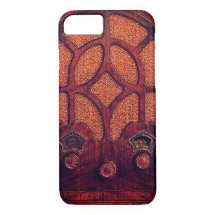 Funda Para iPhone 8/7 Radio antigua madera arte deco catedral marrón
