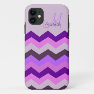 Funda Para iPhone 11 Ráfaga personalizada de la púrpura de Chevron