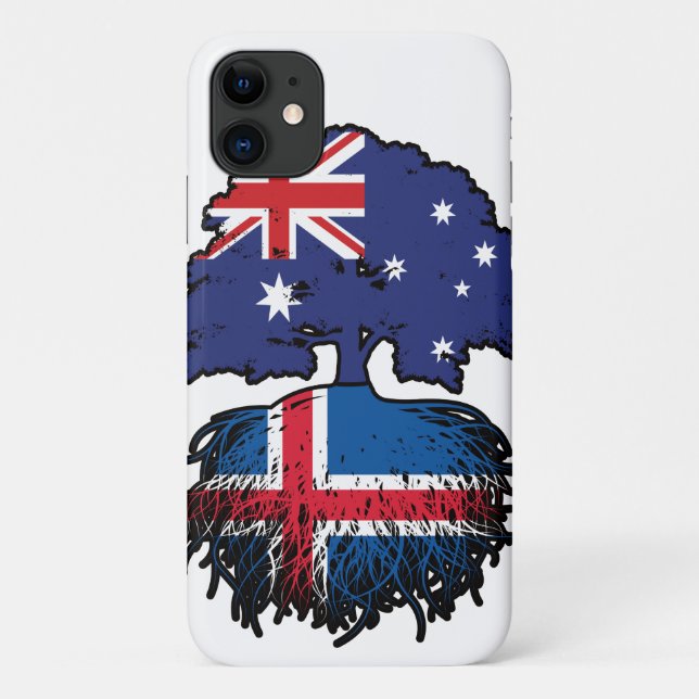 Funda De Case-Mate Para iPhone Raíces islandesas de árboles australianos (Reverso)
