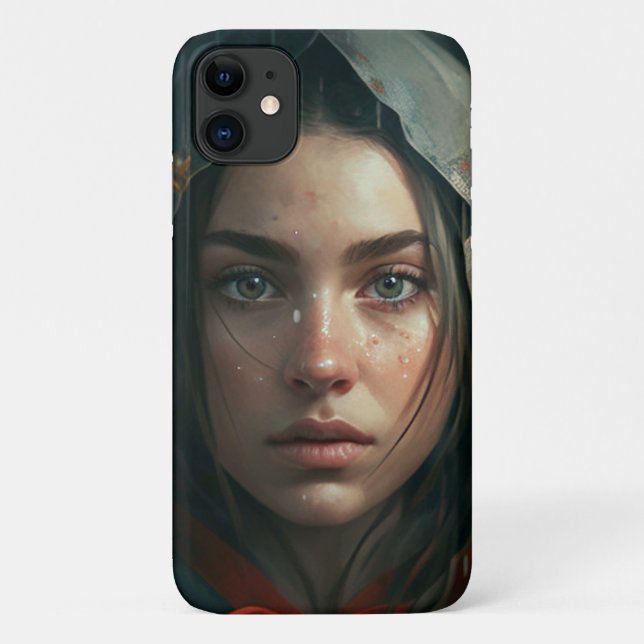 Funda De Case-Mate Para iPhone Rain hood girl (Reverso)