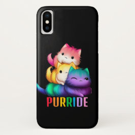 Funda Para iPhone X Rainbow Cats Purride Black