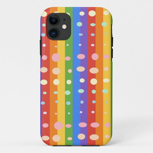FUNDA DE Case-Mate PARA iPhone RAINBOW DOT STRIPES (Reverso)