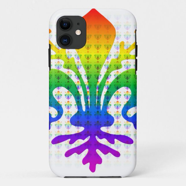Funda De Case-Mate Para iPhone Rainbow Fleur-de-lis (Reverso)