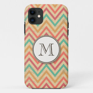 Funda Para iPhone 11 Rainbow Grunge Zigzag Chevrons