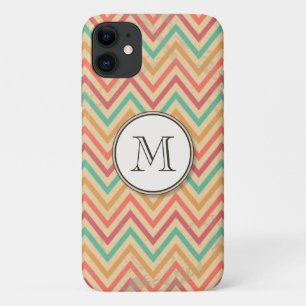 Funda Para iPhone 11 Rainbow Grunge Zigzag Chevrons