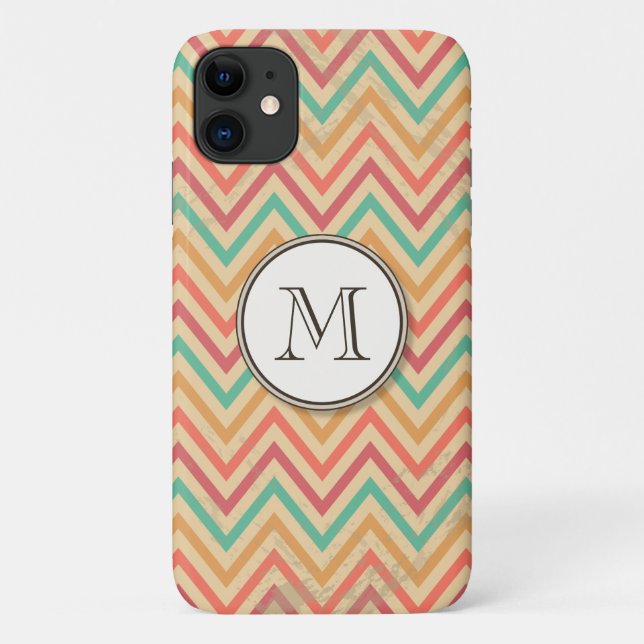 Funda De Case-Mate Para iPhone Rainbow Grunge Zigzag Chevrons (Reverso)