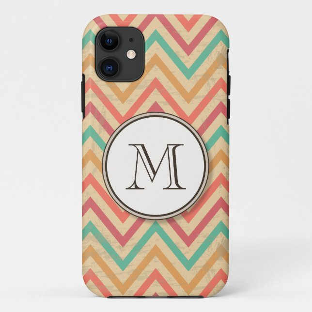 Funda De Case-Mate Para iPhone Rainbow Grunge Zigzag Chevrons (Reverso)