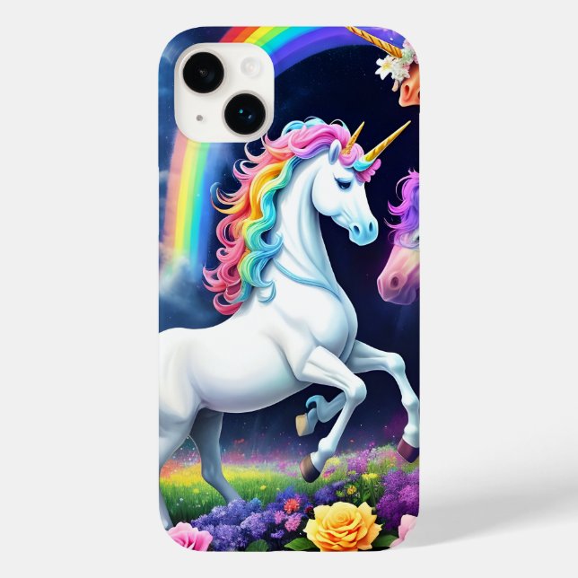 Funda De Case-Mate Para iPhone Rainbow Unicorn One (Reverso )