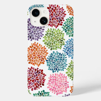 Funda Para iPhone 14 De Case-Mate Rainbow Watercolor Dahlia Floral Flower Fine Art