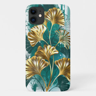 Funda Para iPhone 11 Rama con hojas doradas Ginko Biloba