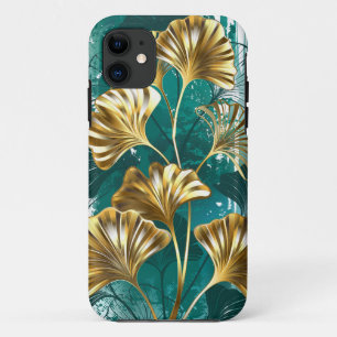 Funda Para iPhone 11 Rama con hojas doradas Ginko Biloba