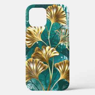 Funda Para iPhone 12 Pro Rama con hojas doradas Ginko Biloba
