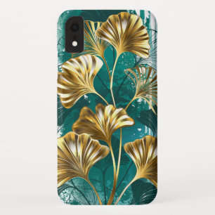 Funda Para iPhone XR Rama con hojas doradas Ginko Biloba