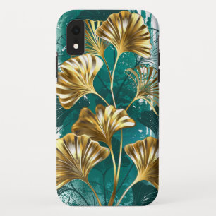 Funda Para iPhone XR Rama con hojas doradas Ginko Biloba
