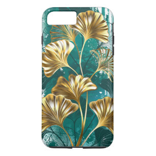 Funda Para iPhone 8 Plus/7 Plus Rama con hojas doradas Ginko Biloba