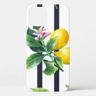 Funda Para iPhone 12 Rama de limón: Citrus Watercolor Bliss