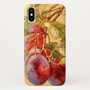 Funda Para iPhone X Rama vintage con ciruelas