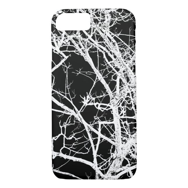 Funda De Case-Mate Para iPhone Ramas de árbol en fondo negro (Reverso)