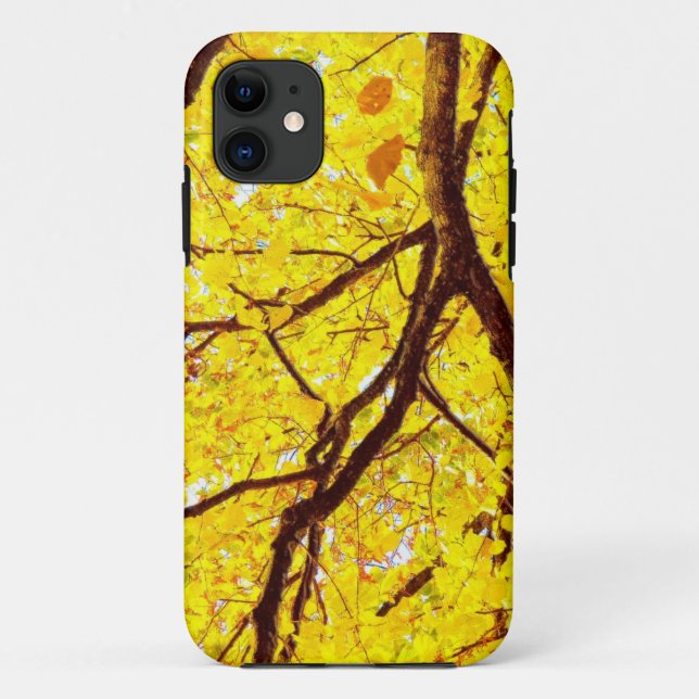 Funda De Case-Mate Para iPhone Ramas de caída - amarillo dorado (Reverso)