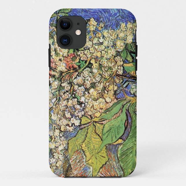 Funda De Case-Mate Para iPhone Ramas de castañas florecientes, Van Gogh (Reverso)