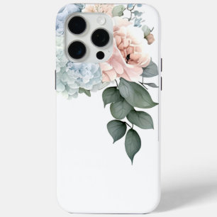 Funda Para iPhone 15 Pro Max Ramo de Hortensias Sobre Blanco