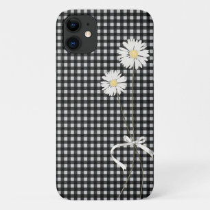 Funda Para iPhone 11 ramo de margarita en gingham