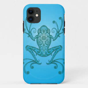 Funda Para iPhone 11 Rana arbórea azul clara compleja