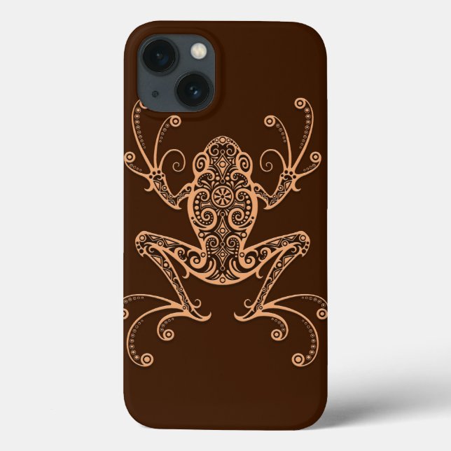 Funda De Case-Mate Para iPhone Rana de árbol marrón intrincada (Reverso)